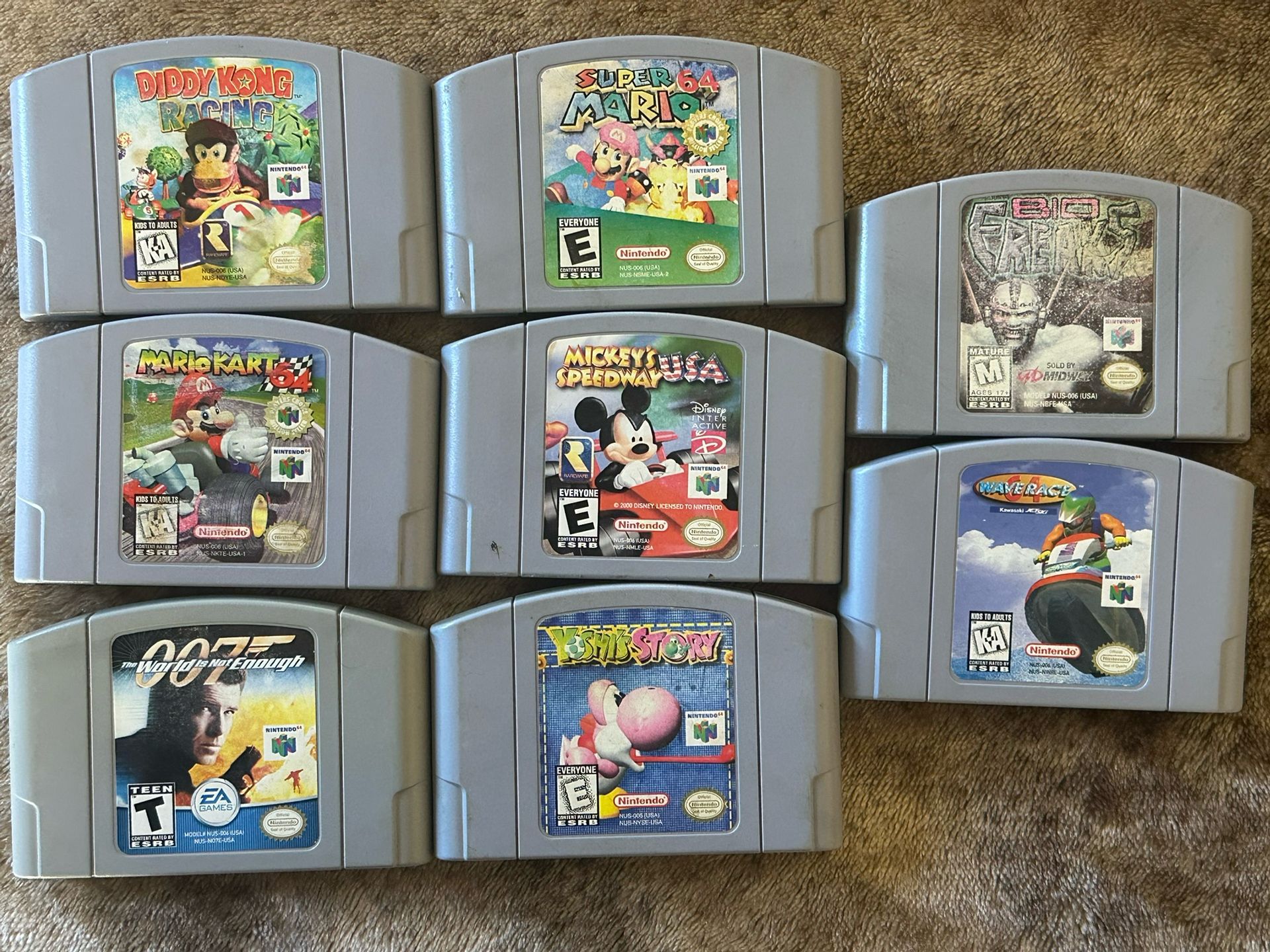 Nintendo 64 Games ( Diddy Kong, Mario, Yoshi, 007)