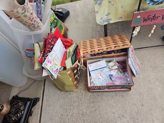 Christmas gift bags and ribbons  etc