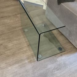 Natuzzi Glass Side Table, Coffee Table And Rolling Sitting Futons Set