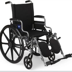 Medline Lightweight Wheelchair for Adults With Swing-Back, Desk-Length Arms, Elevating Leg Rests; 18W" x 16"D Seat