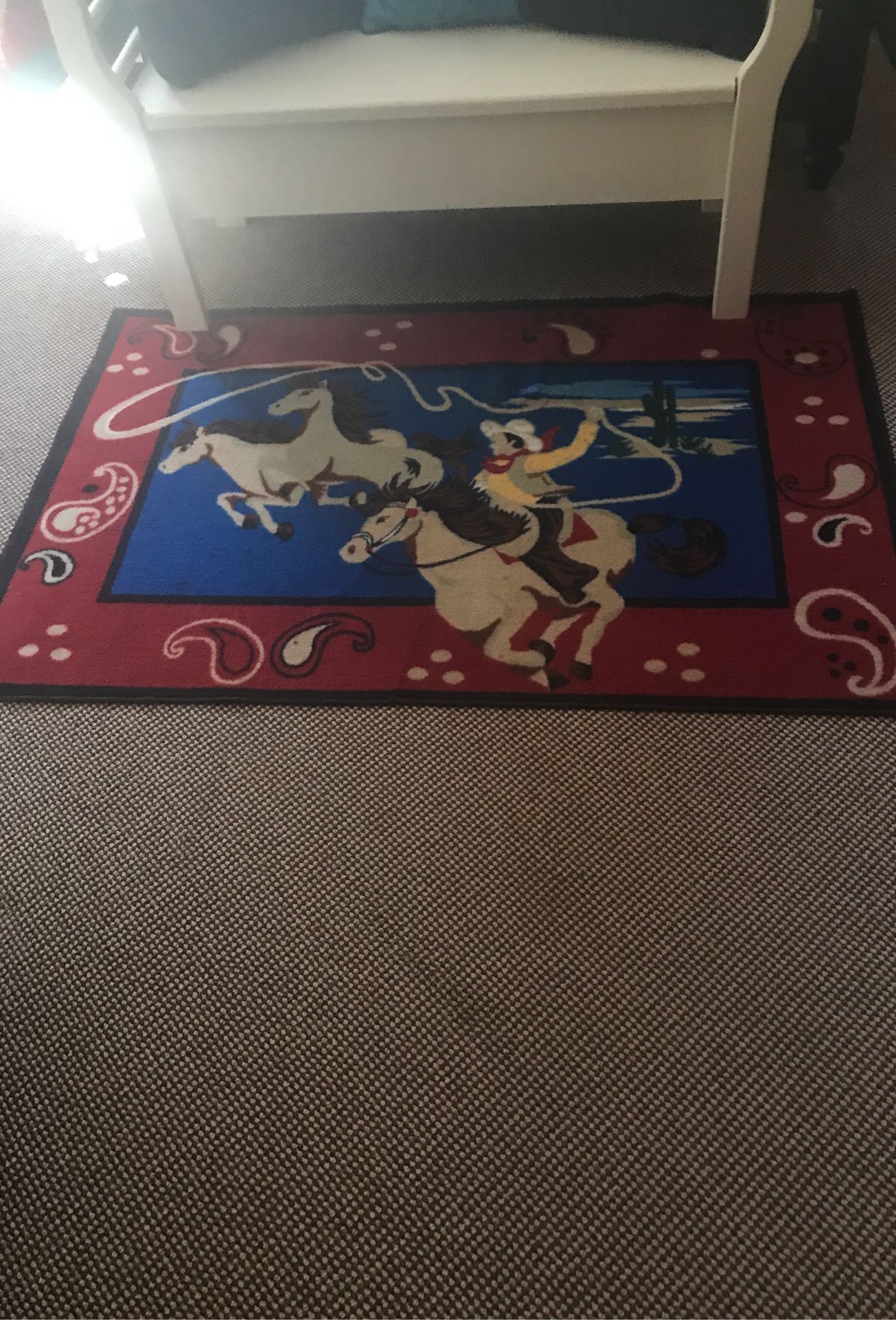 Fun cowboy rug! Aprox 31/2’ x 51/2’ great shape
