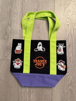 Trader Joe’s Halloween Mini Canvas Tote Bag with Patches