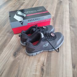 Skechers for Work, Alloy Toe, Slip Resistant, Woman's Size 8.5, Black