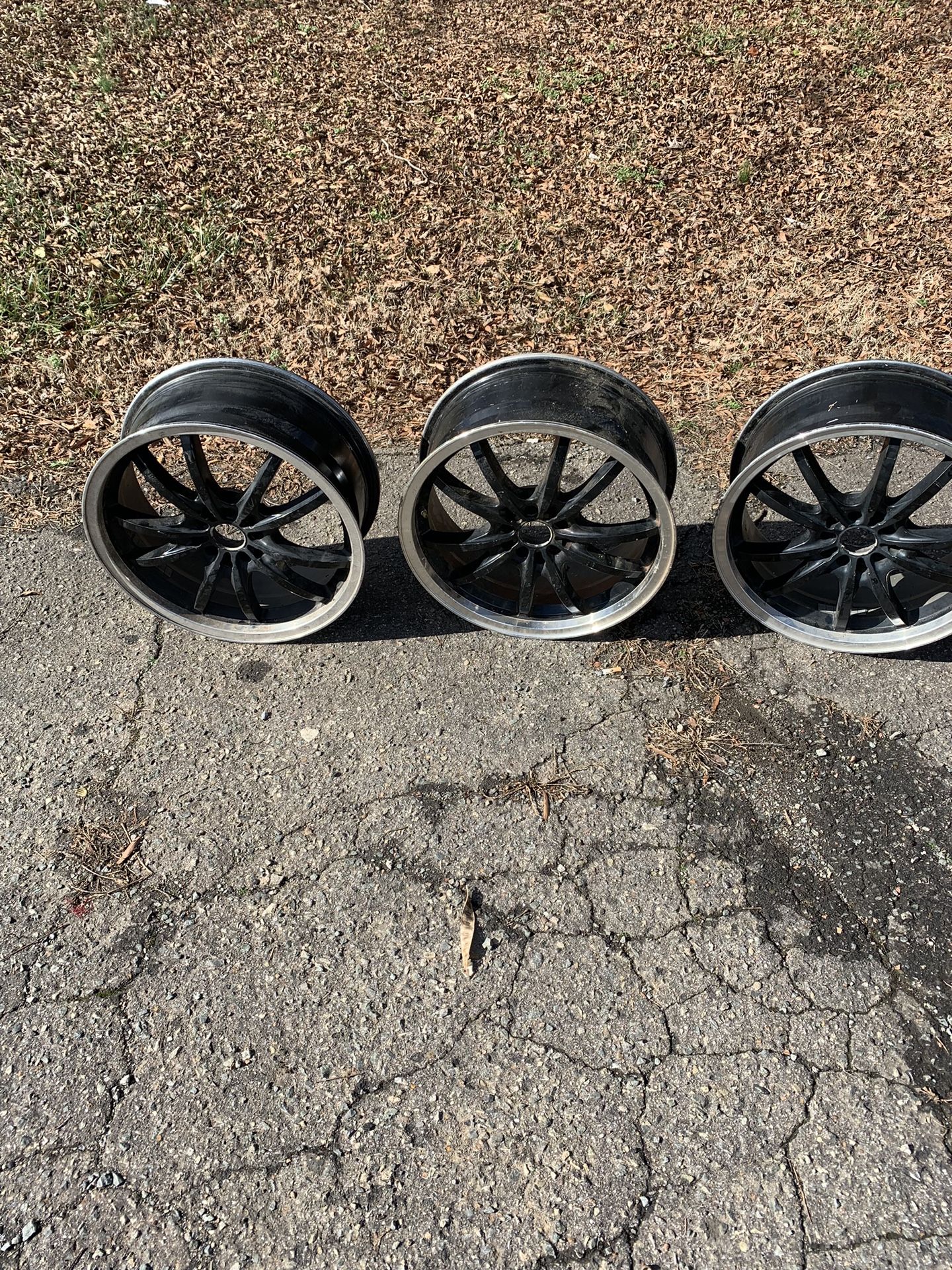 Three 17 X 7” Universal Black Rims