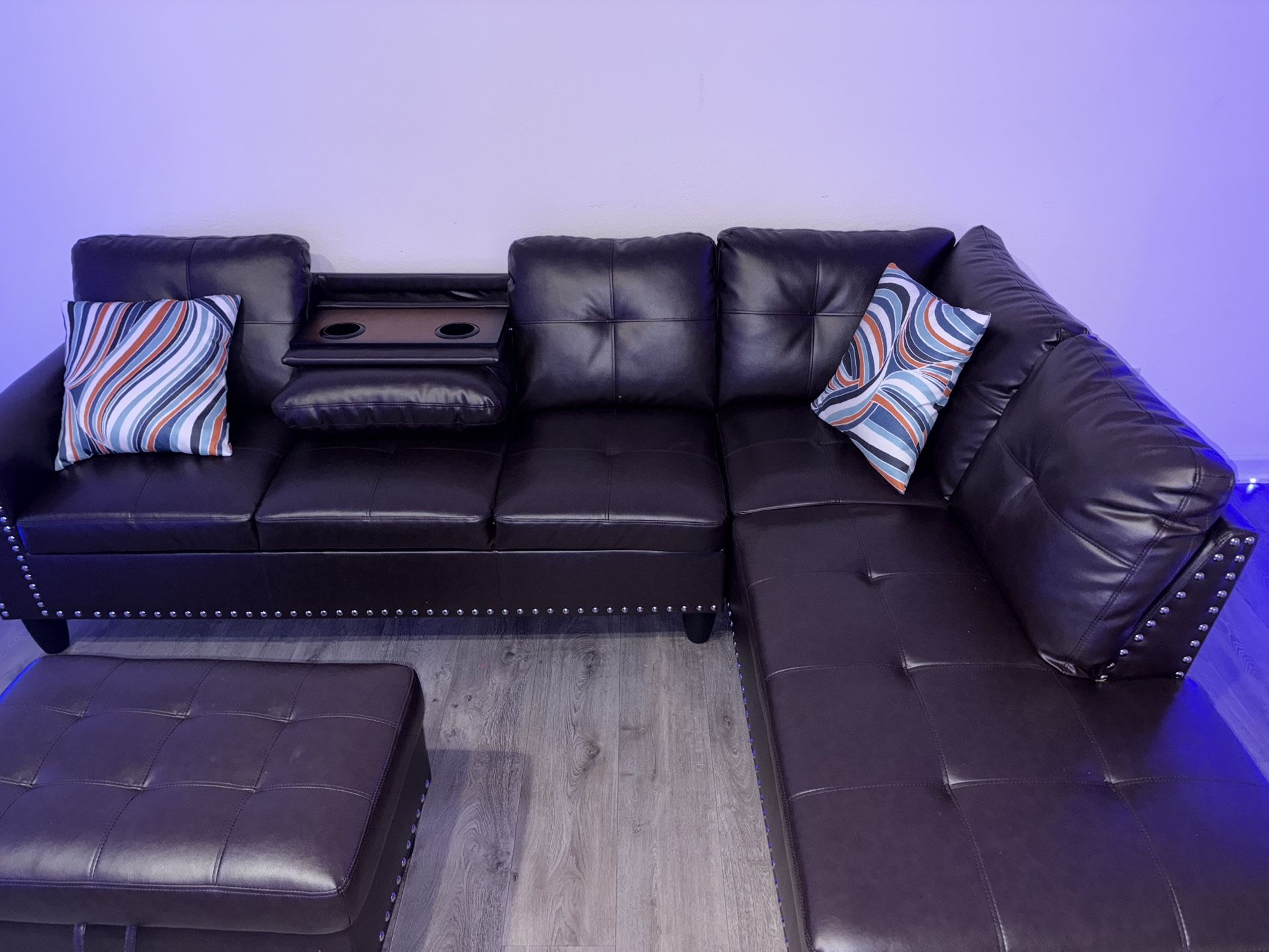 L Shape Sectional And Ottoman