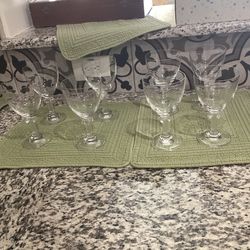 Crystal Wine Glasses or Water Goblets set of 8