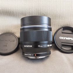 Olympus 75mm f/1.8 Lens, Black - Mint