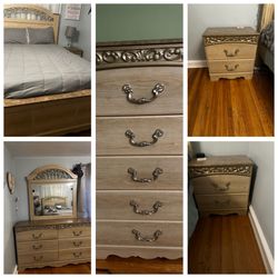 Bed Frame, 2 Nights Stands, Dresser And Chest 