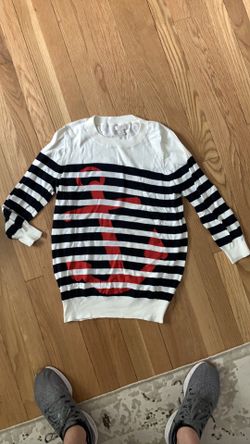 J.Crew Anchor Striped Sweater, 3/4 Sleeve, Size S