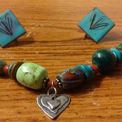 Navajo Bracelet And matching Earrings 