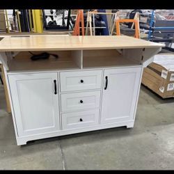 New Assembled. Large Kitchen Cart Island On Wheels