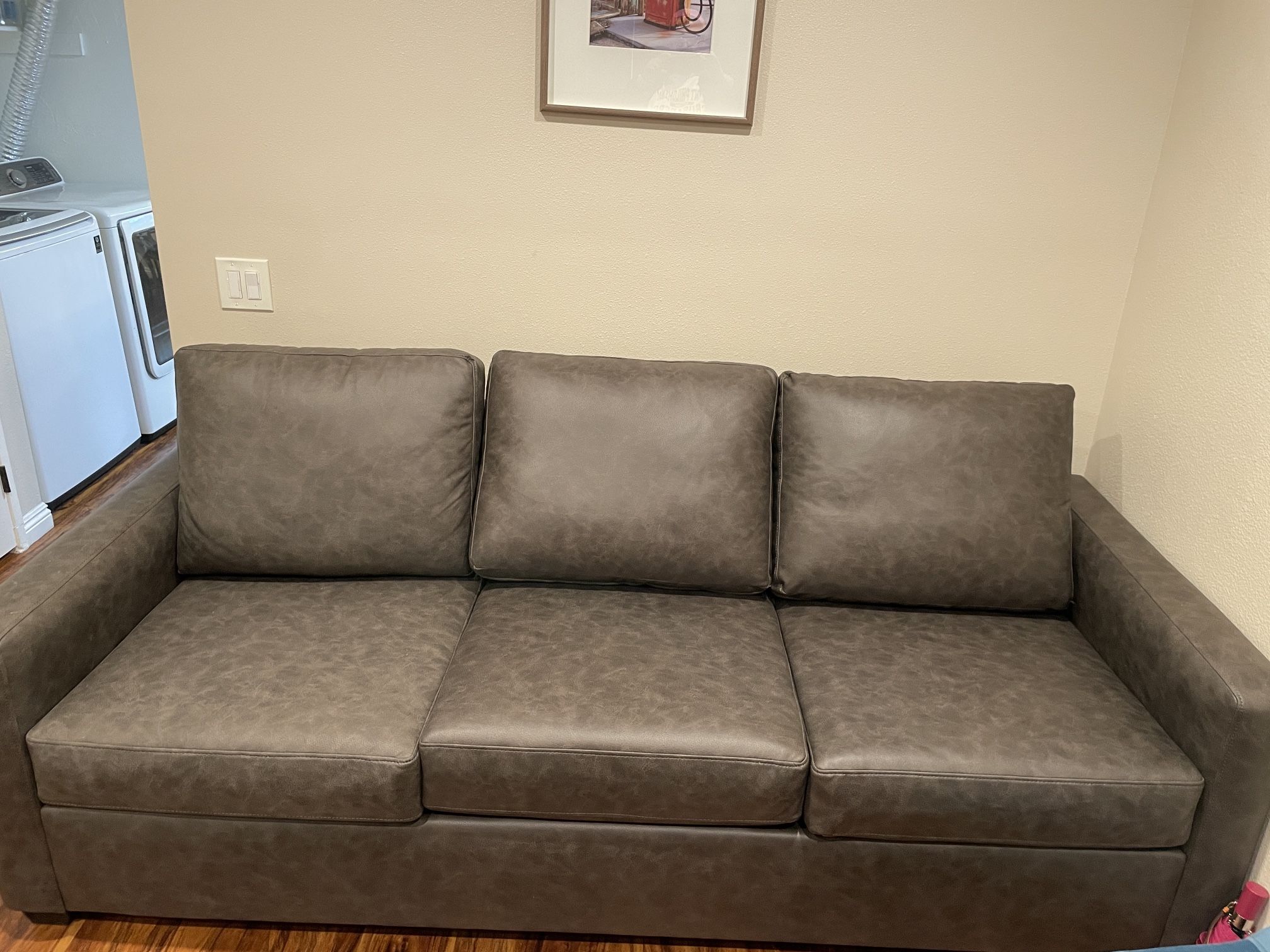 Gray Leather Sofa