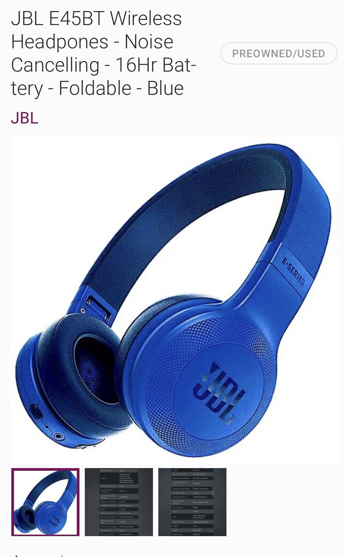 JBL e45BT Wireless Headphones 