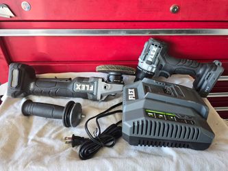 Drill driver 1/2 inch brushless and. angle grinder and fast charger 160w novaterias