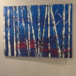 Twilight Trees Extra Large Acrylic  Painting 