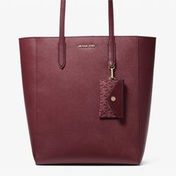 NWT Michael Kors Vincent Large Saffiano Leather Tote Bag With Card 