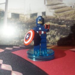 LEGO Minifigure Captain America Dark Blue Suit sh014 Super Heroes Avengers