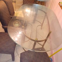 6ft Glass Dining Table