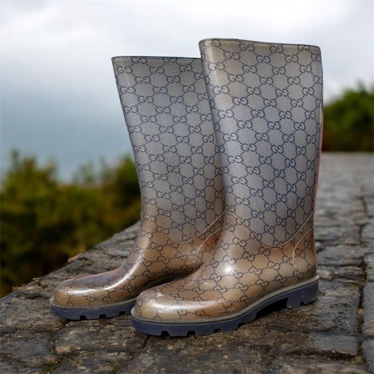 Gucci Monogram Rain Boots