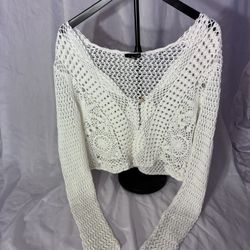 a.n.a Crochet Button Cardigan