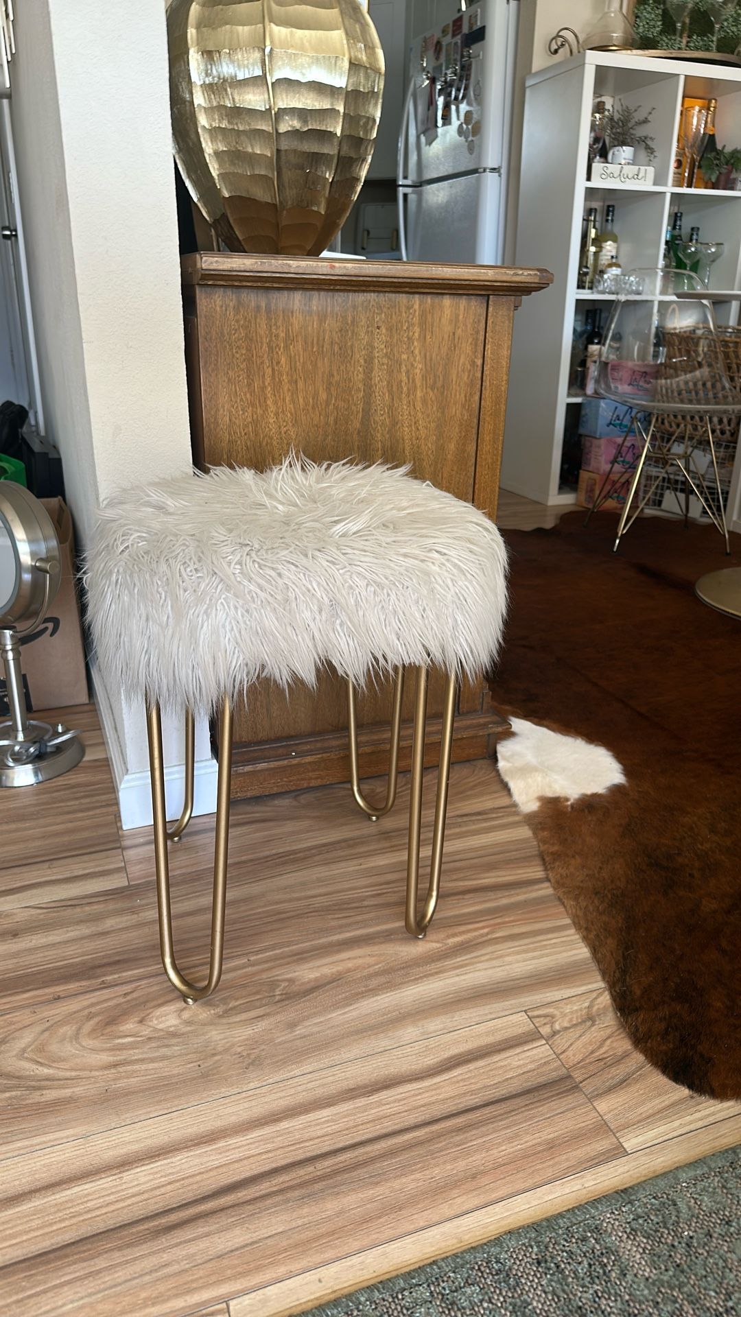 White And Gold Stool