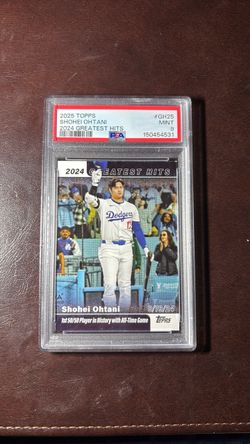 2025 Topps Shohei Ohtani 2024 Greatest Hits Blue Foil PSA 9