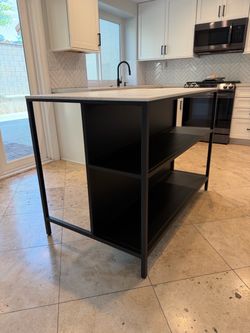 Kitchen Island with Marble top - Pottery Barn