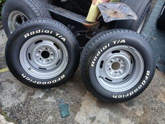 Rally SS Wheels 5x4.75 BF goodrich White letter TA radial Camaro Chevelle Buick corvette Pontiac 5x120 5x4 3/4 Rims rallys 15 inch rims