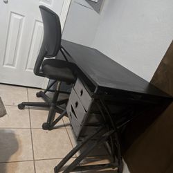 Desk, Drawer, And Chair
