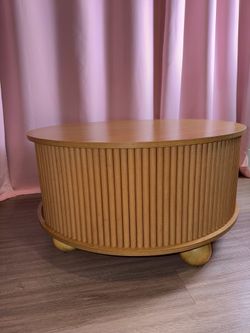 JOINICE Round Coffee Table With Storage