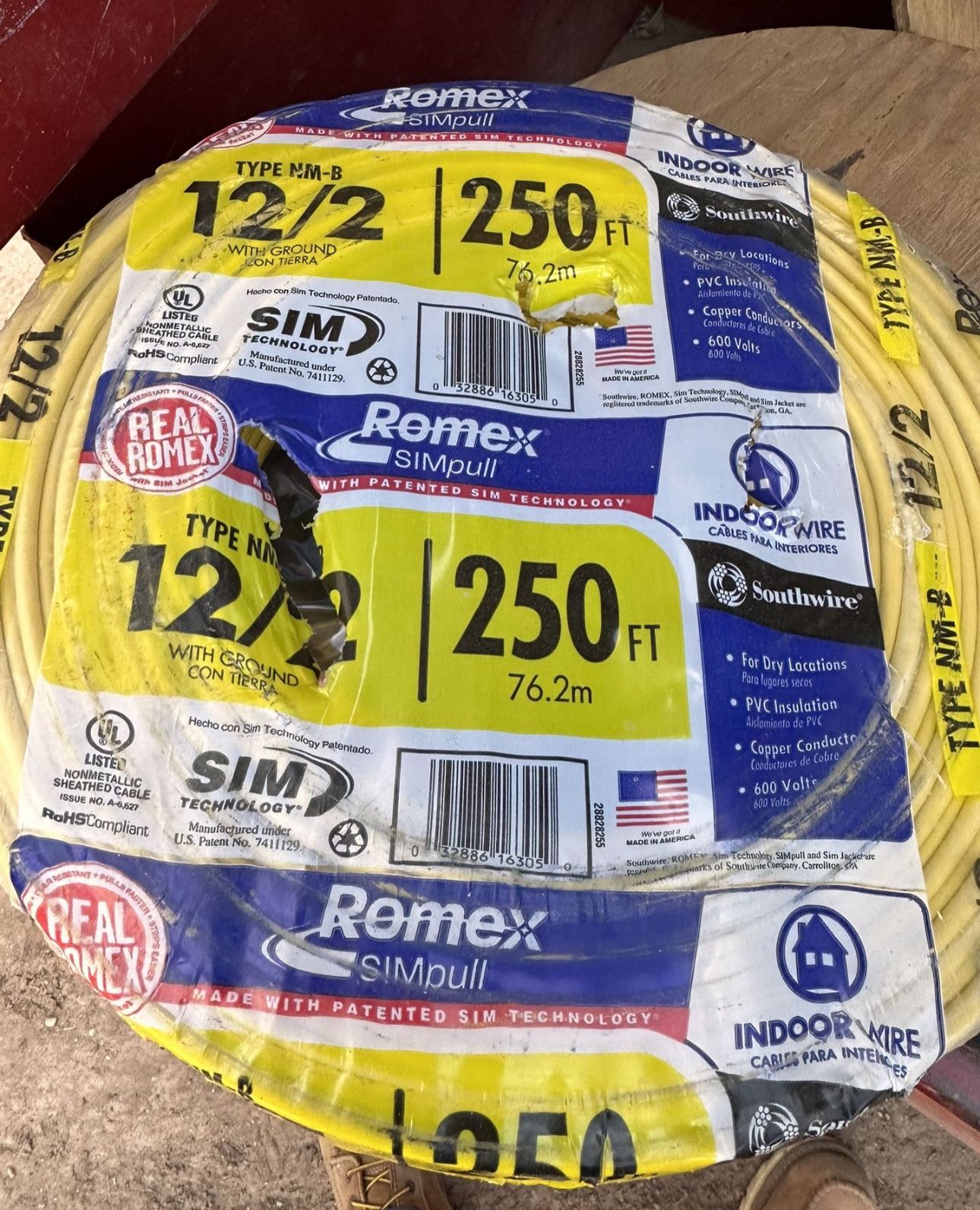 Romex 12/2 250ft New Electrical Wire