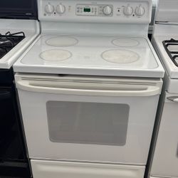 Ge White Glass Top Electric Stove