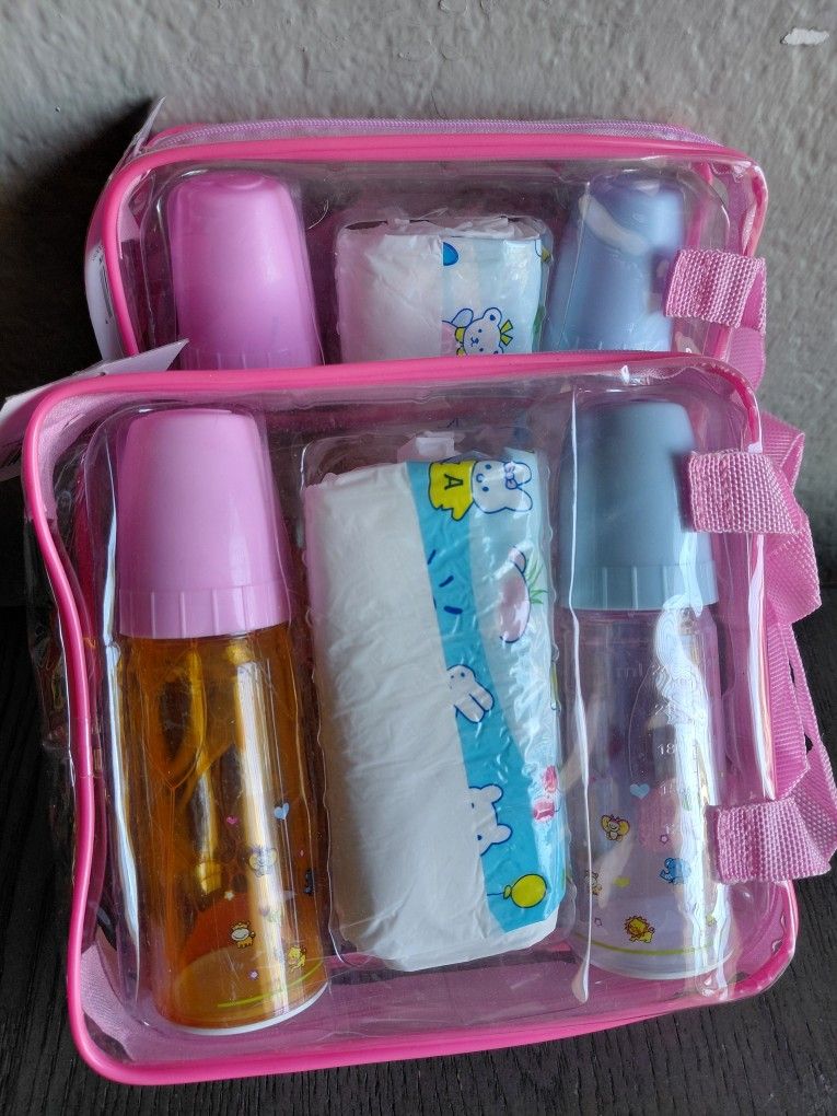 Girls Baby Doll Pretend Bottle And Diaper