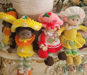Vintage hand crochet Strawberry Patch Kids dolls