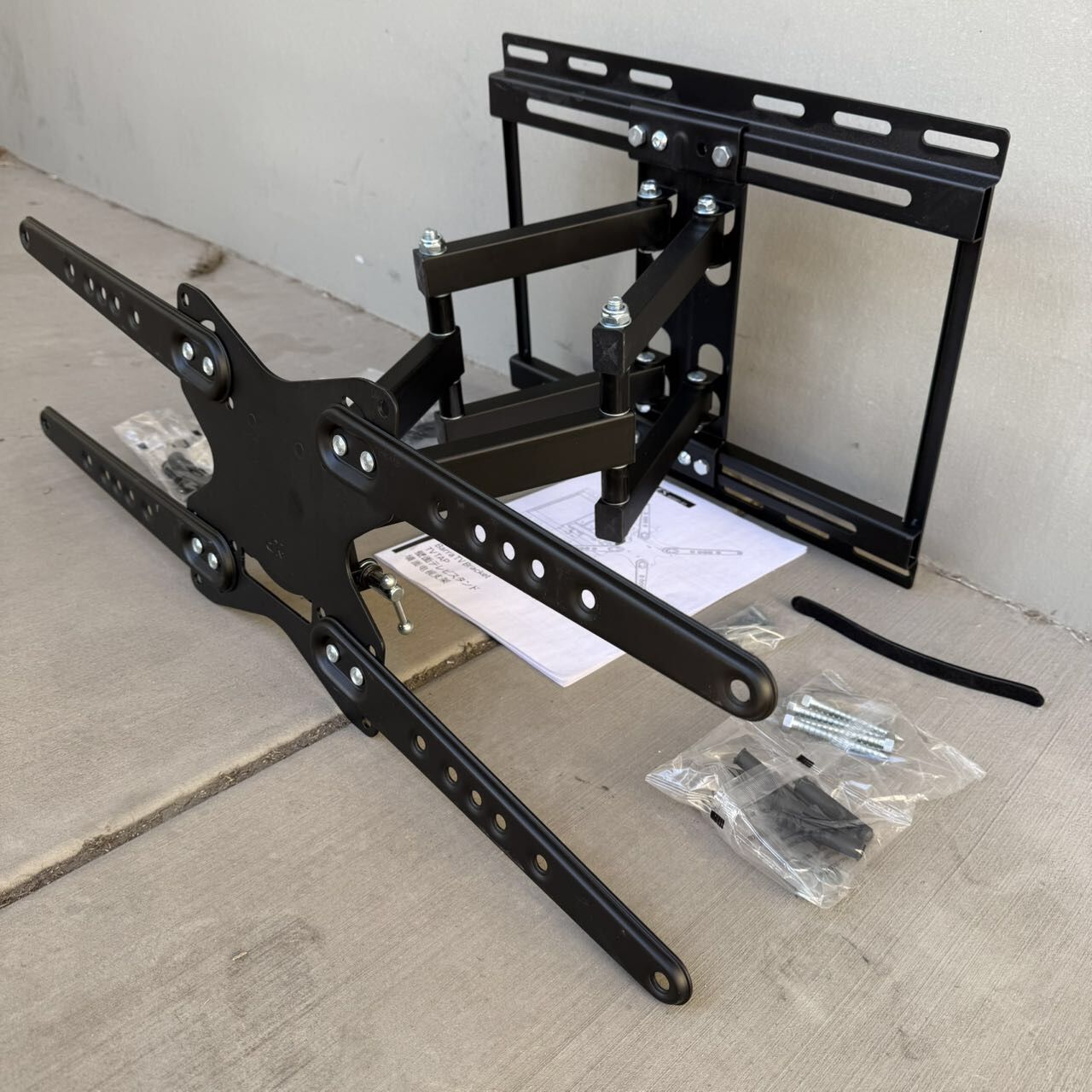 New In Box 32 To 65 Inch Swivel Dual Arm TV Television Wall Mount Stand 110 Lbs Capacity Include Mounting Hardwares