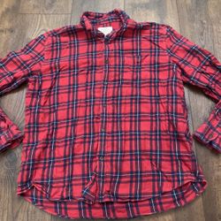 Men’s Red Flannel Long Sleeve Shirt Size XL By St John’s Bay #15