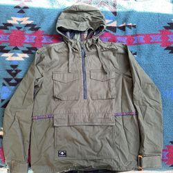 LRG Green Military Full Metal Anorak Basic Jacket Men Size M