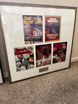 Sports illustrated magazine covers display !! Came from the chicago bulls office !!