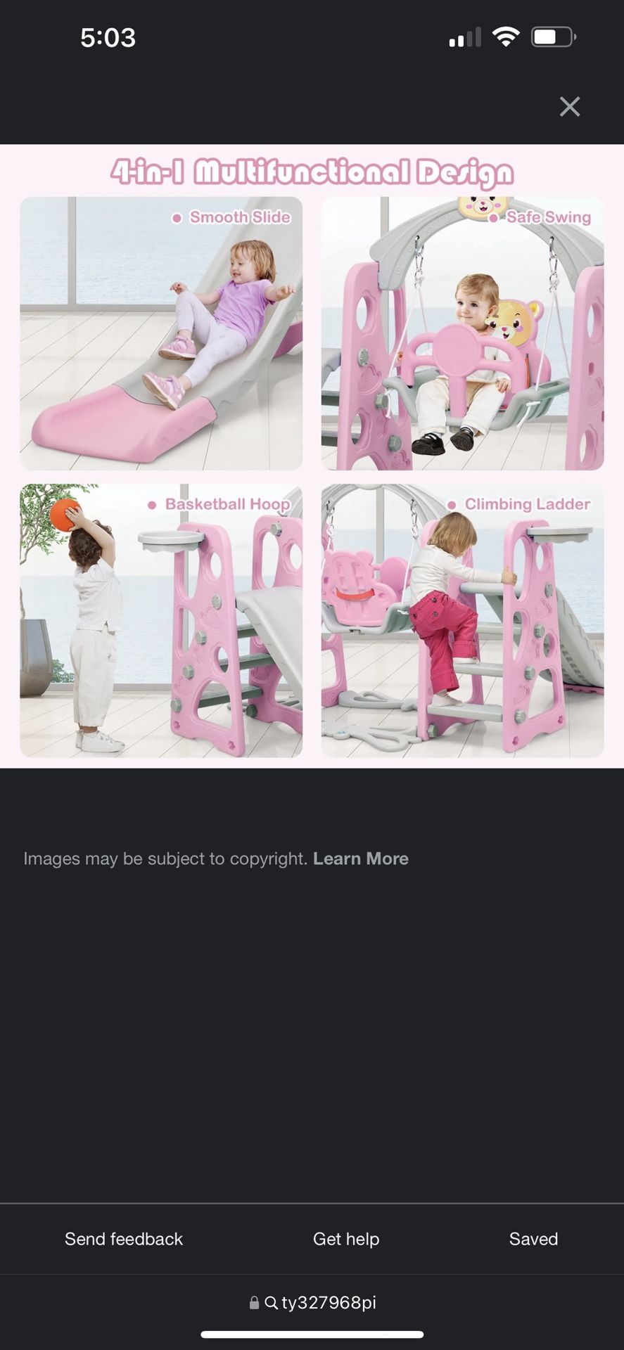 4in 1 Toddler Climber Swing Set