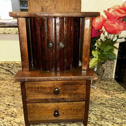 Antique Walnut Miniature Armoire Box