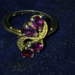 Sterling Silver Ring With Pink Tourmaline 