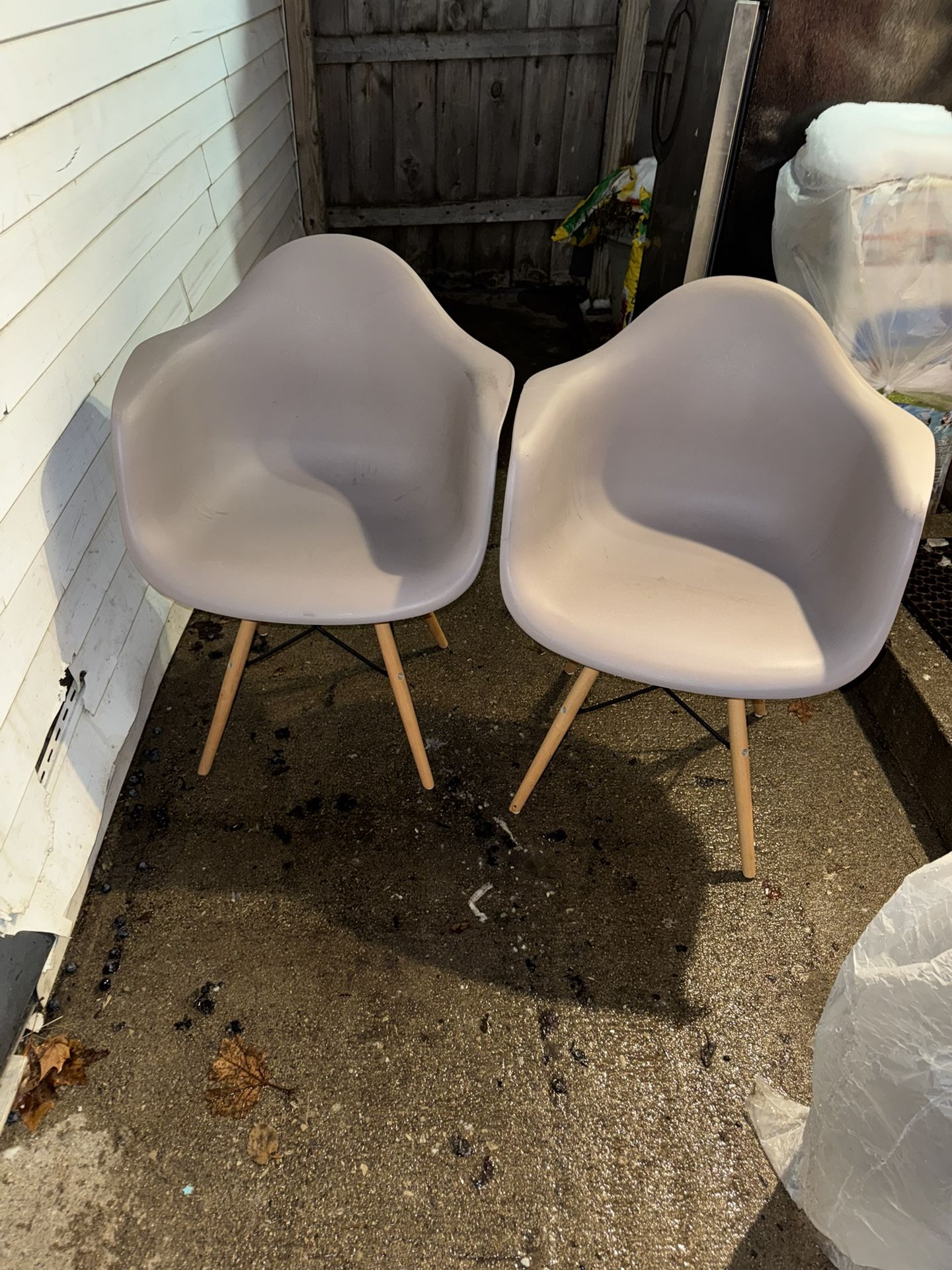 Pair Of Gray Dinning Chairs 