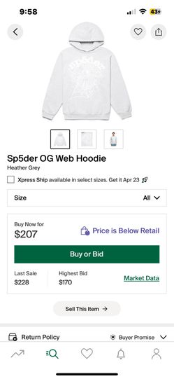 $110 Spider Hoodie