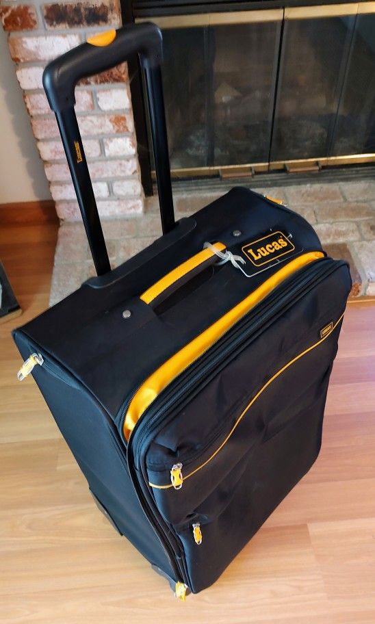 Medium Size Luggage LUCAS Black w/Yellow Trim