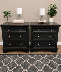 Luxury Black Nightstand Set