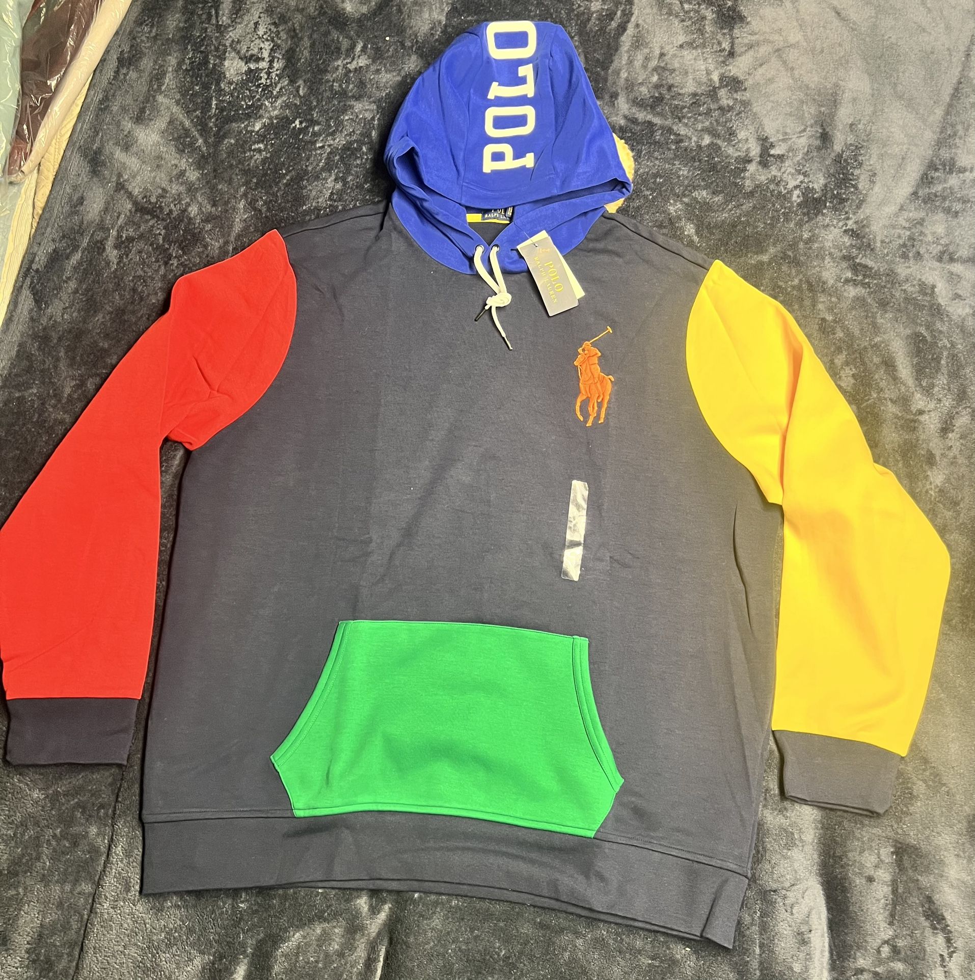 Polo Ralph Lauren Multicolored Hoodie Sweatshirt Pullover Size 2XL