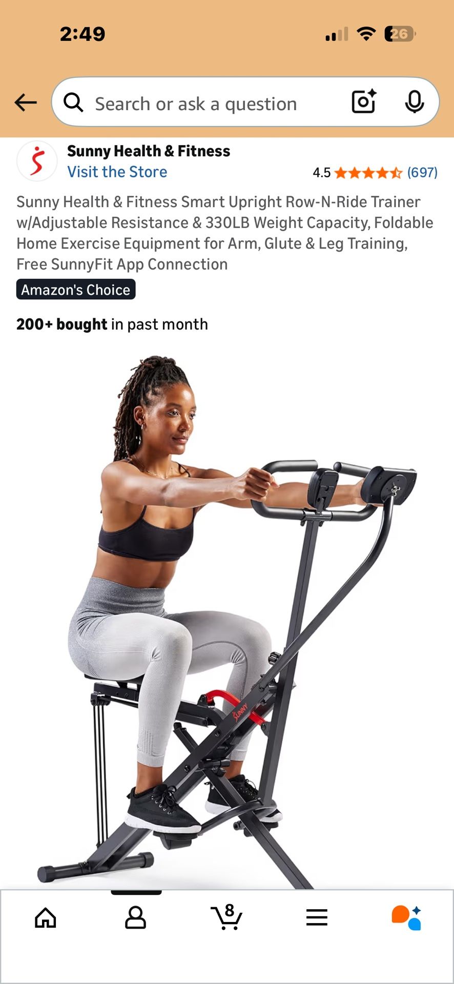 Sunny Health Row-N-Ride Exercise Machine