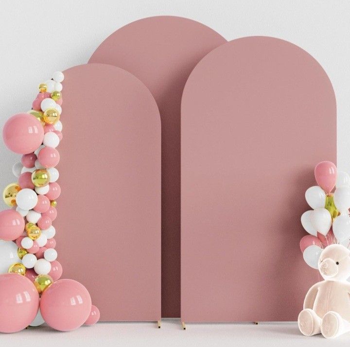  Wedding Arch Cover (7.2FT, 6.6FT, 6FT) Set of 3 Spandex Fitted Wedding Arch Stand Covers for Round Top Chiara Arch Backdrop Stands Cover for B