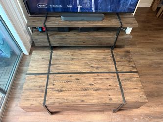 Industrial Rustic Coffee Table and TV Stand Set