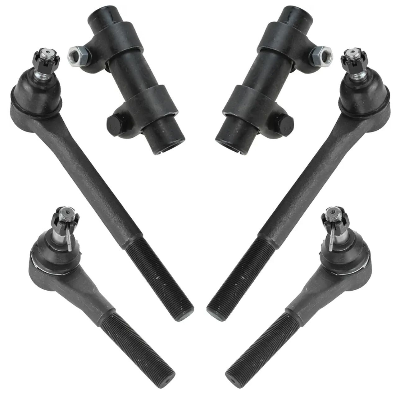TRQ Front Steering Kit Tie Rod Tie Rod Adjusting Sleeve Compatible with 2000-2001 Dodge Ram 1(contact info removed)-2002 Ram 2500 Ram 3500